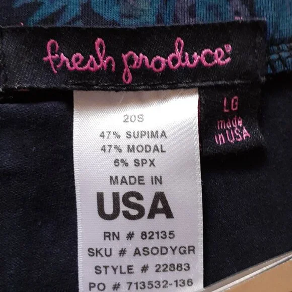 Fresh Produce Supima Cotton Blend Skort with Ruffle Hem Floral   Black Size L - Picture 3 of 11